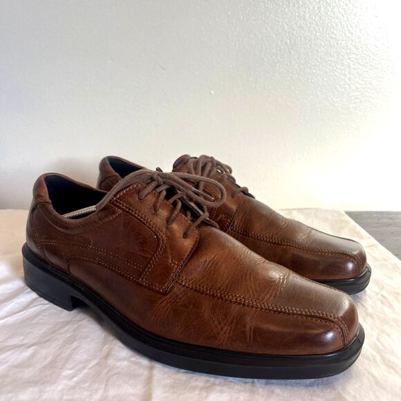 ECCO Helsinki 2 Men\'s Leather Bike-Toe Derby Shoe, Brown- Size US 12 main image 9